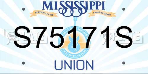 S75171S Mississippi License Plate