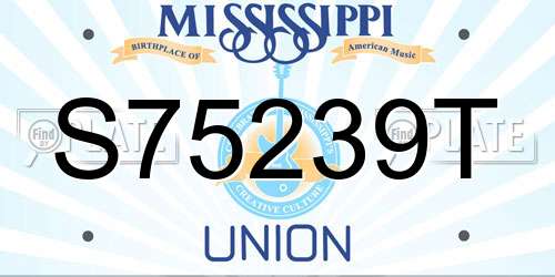 S75239T Mississippi License Plate