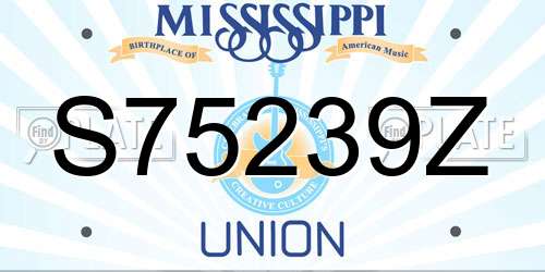 S75239Z Mississippi License Plate