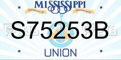 S75253B Mississippi License Plate