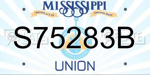 S75283B Mississippi License Plate