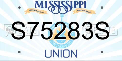 S75283S Mississippi License Plate