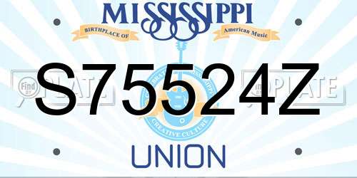 S75524Z Mississippi License Plate