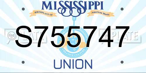 S755747 Mississippi License Plate