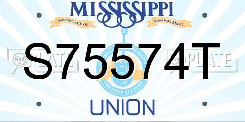 S75574T Mississippi License Plate
