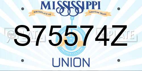 S75574Z Mississippi License Plate