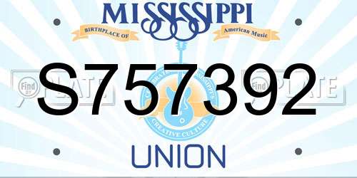 S757392 Mississippi License Plate