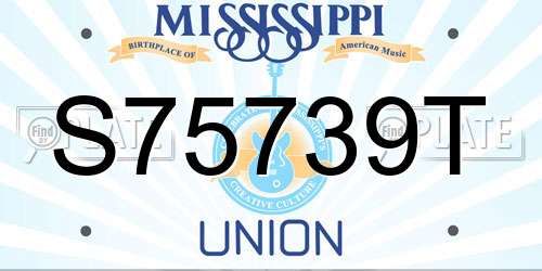 S75739T Mississippi License Plate