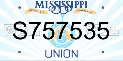 S757535 Mississippi License Plate