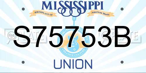 S75753B Mississippi License Plate