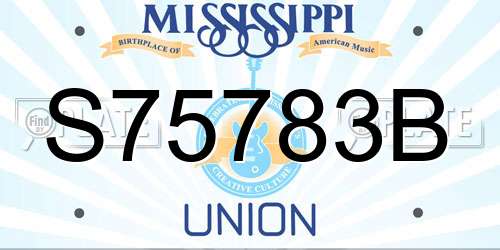 S75783B Mississippi License Plate