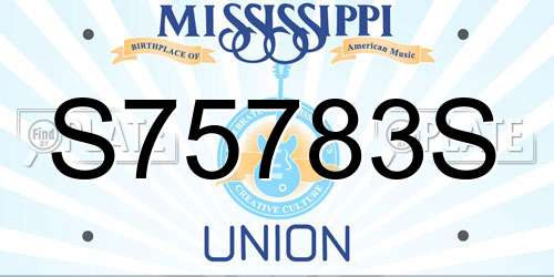 S75783S Mississippi License Plate