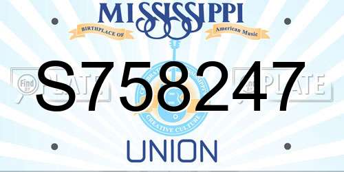 S758247 Mississippi License Plate