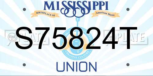 S75824T Mississippi License Plate