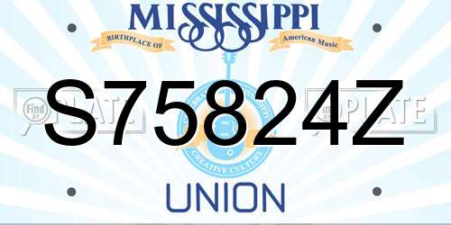 S75824Z Mississippi License Plate