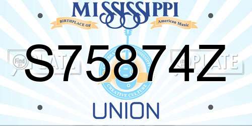 S75874Z Mississippi License Plate