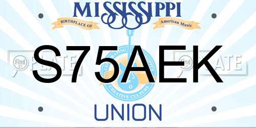 S75AEK Mississippi License Plate