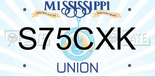 S75CXK Mississippi License Plate