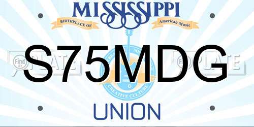 S75MDG Mississippi License Plate