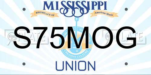 S75MOG Mississippi License Plate