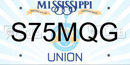S75MQG Mississippi License Plate