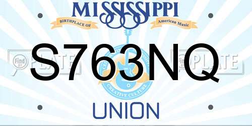 S763NQ Mississippi License Plate