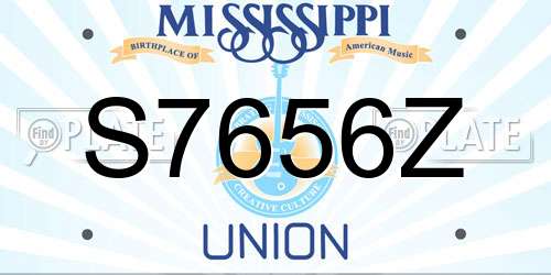 S7656Z Mississippi License Plate