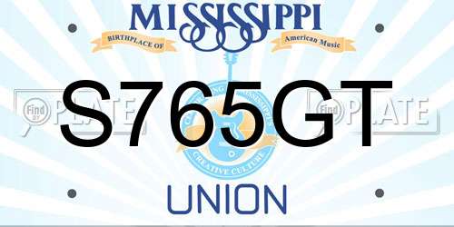 S765GT Mississippi License Plate