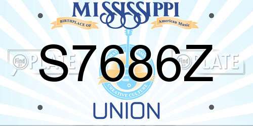 S7686Z Mississippi License Plate