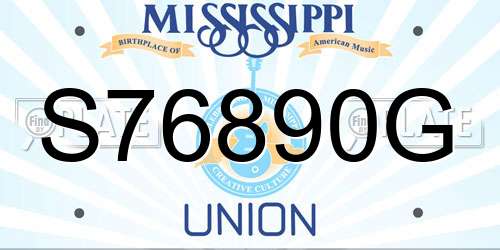 S76890G Mississippi License Plate
