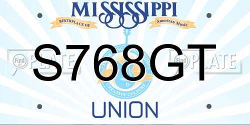 S768GT Mississippi License Plate