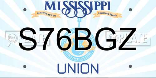 S76BGZ Mississippi License Plate