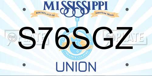S76SGZ Mississippi License Plate