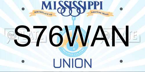 S76WAN Mississippi License Plate