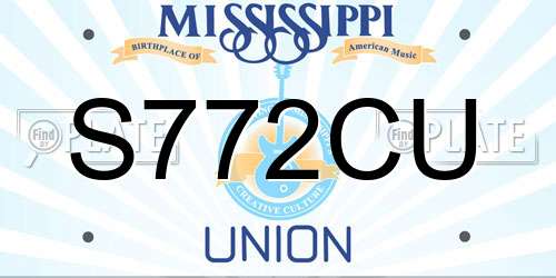 S772CU Mississippi License Plate