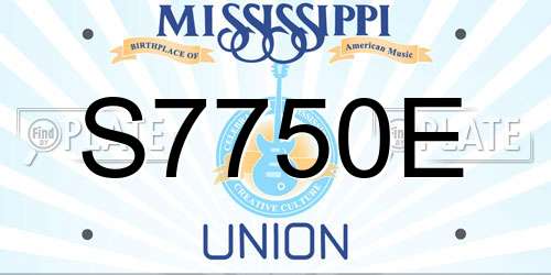 S7750E Mississippi License Plate