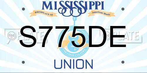 S775DE Mississippi License Plate