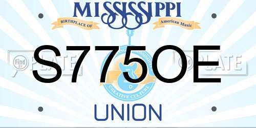 S775OE Mississippi License Plate