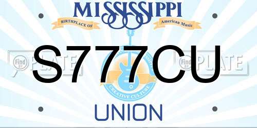S777CU Mississippi License Plate