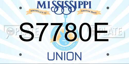S7780E Mississippi License Plate