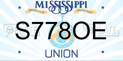 S778OE Mississippi License Plate