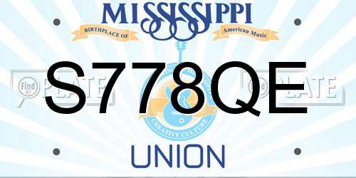 S778QE Mississippi License Plate
