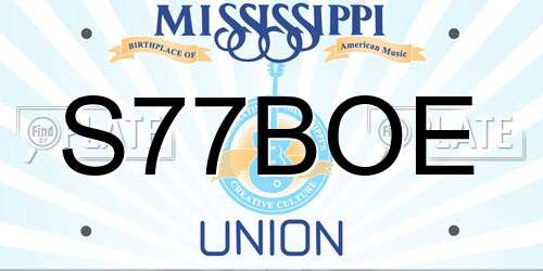 S77BOE Mississippi License Plate