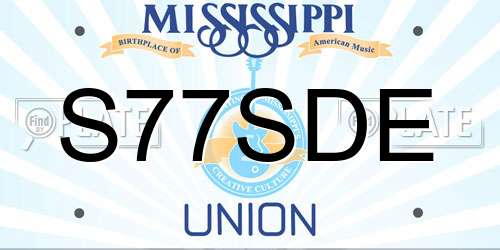 S77SDE Mississippi License Plate