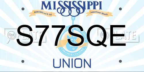 S77SQE Mississippi License Plate