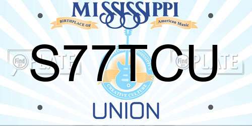 S77TCU Mississippi License Plate