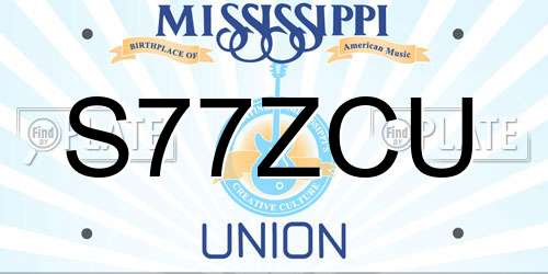 S77ZCU Mississippi License Plate