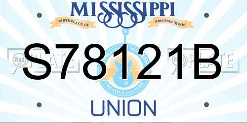 S78121B Mississippi License Plate