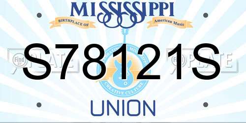 S78121S Mississippi License Plate