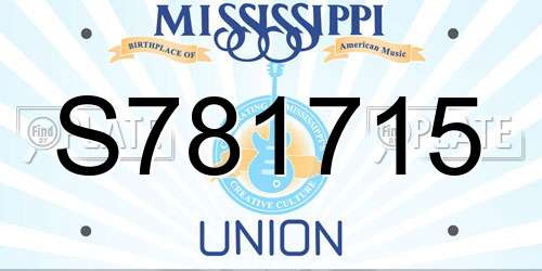 S781715 Mississippi License Plate